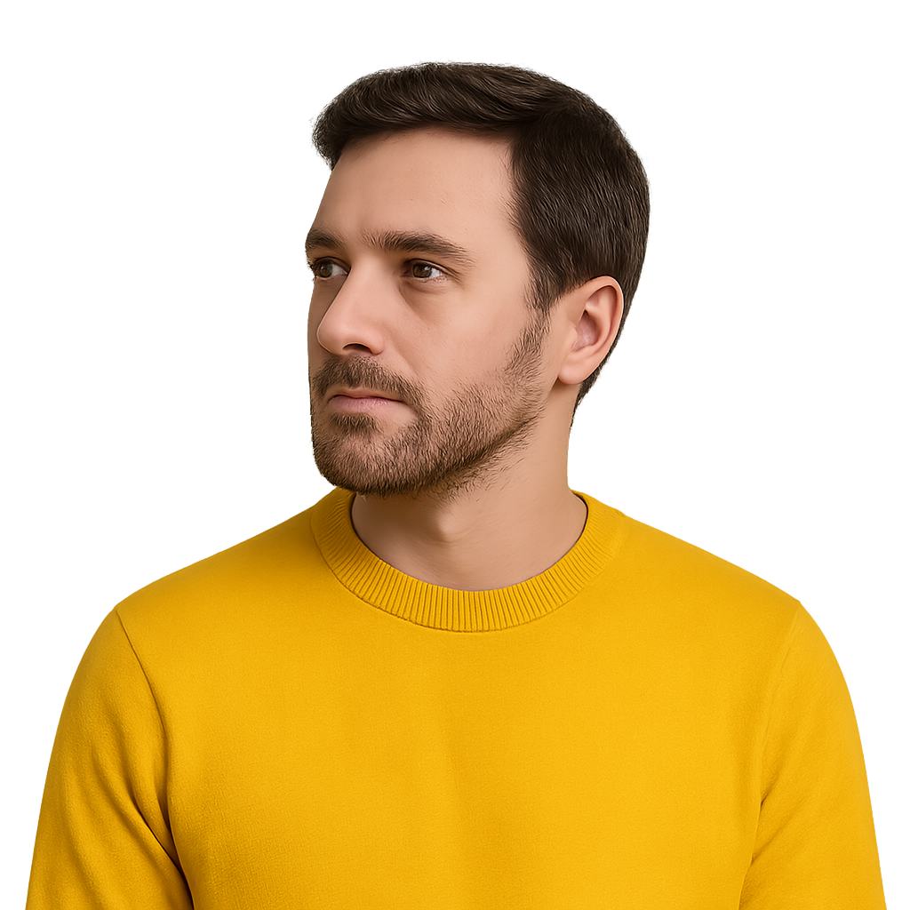 Man looking at the video